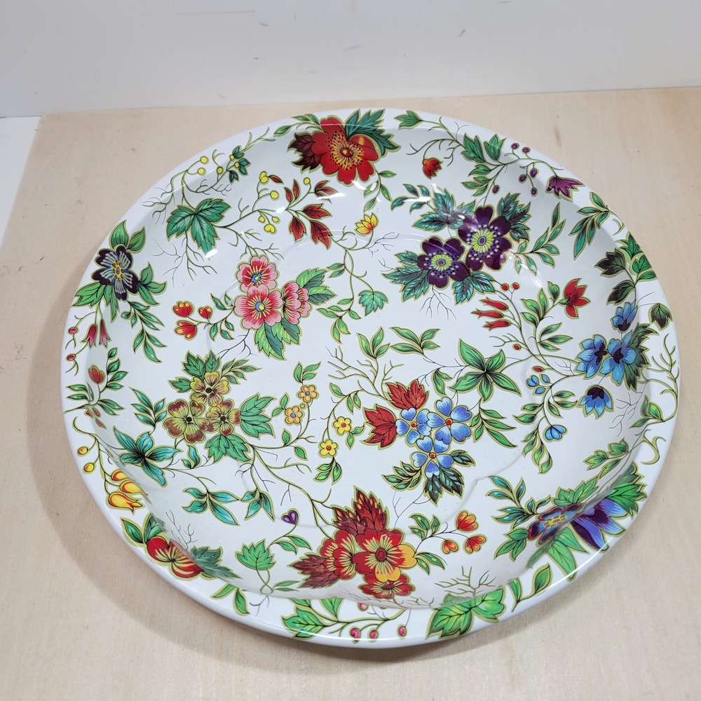 Daher Decorated Ware Tray Floral Vintage 1971 Made in England‎ Serving Platter